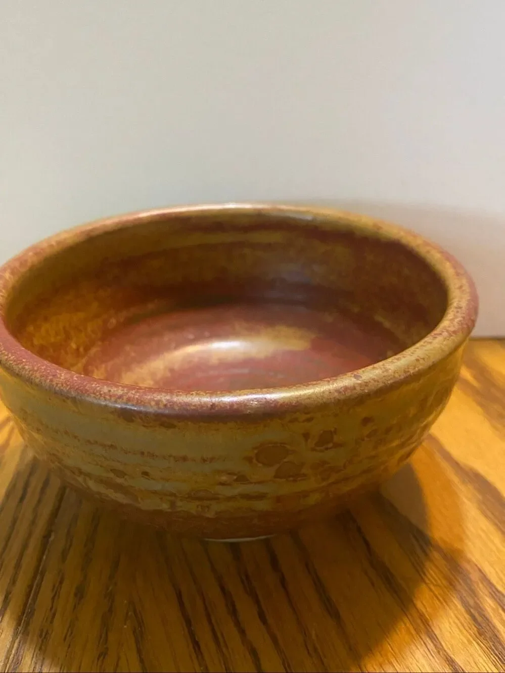 Signed MCM Studio Pottery Footed Bowl Glazed Stoneware Brown Unisex 5”